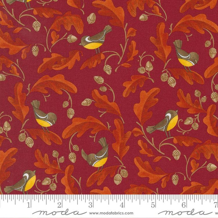 Cinnamon Chickadees &amp; Acorns 48742-16 yardage&nbsp; from the Forest Frolic fabric collection by Robin Pickens - Moda Fabrics