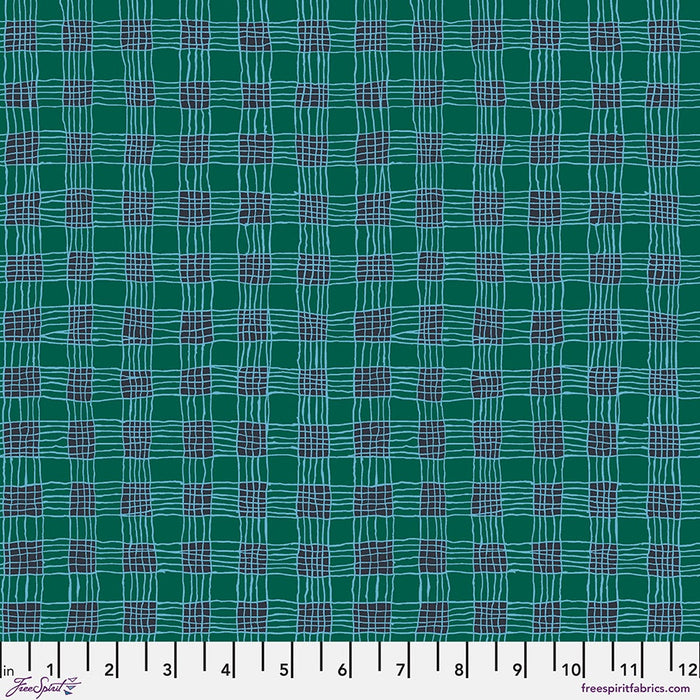 Gingham Aqua Kaffe Fassett Collective February 2025