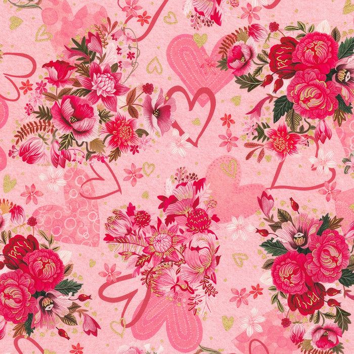 Hearts In Bloom Rose 22872 97 fabric by Robert Kaufman