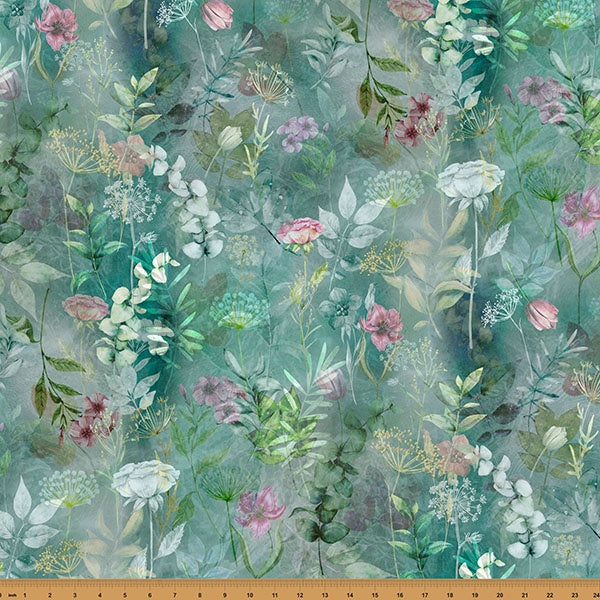 Hoffman Fabrics Blush Garden Dusty Blue W5494 D7