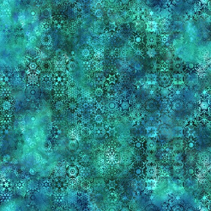 Impressions by Jason Yenter fabric Teal geometrics