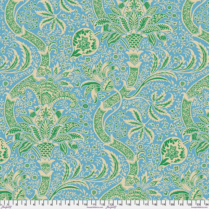 Indian Aqua fabric || Kaffe x Morris & Co.