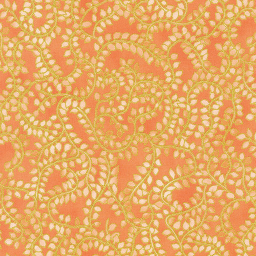 AXUM-21611-143 Coral yardage Jeweled Leaves fabric collection by Parvaneh Holloway - Robert Kaufman fabrics