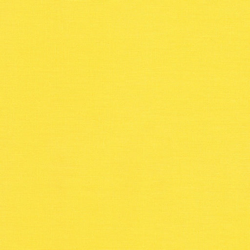 Bright yellow Kona Cotton solid fabric by Robert Kaufman. 100% cotton fabric, ideal for quilting, apparel, and home decor projects.