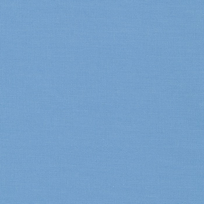 Candy Blue Kona Cotton solid fabric by Robert Kaufman. 100% cotton fabric in a soft light blue color.