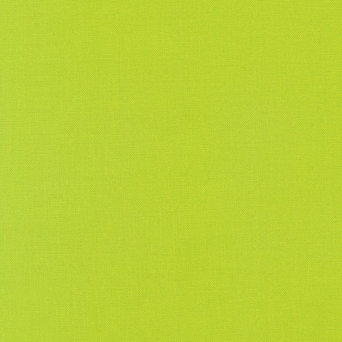 Chartreuse Kona Cotton solid fabric by Robert Kaufman. 100% cotton fabric in a vibrant lime green color.