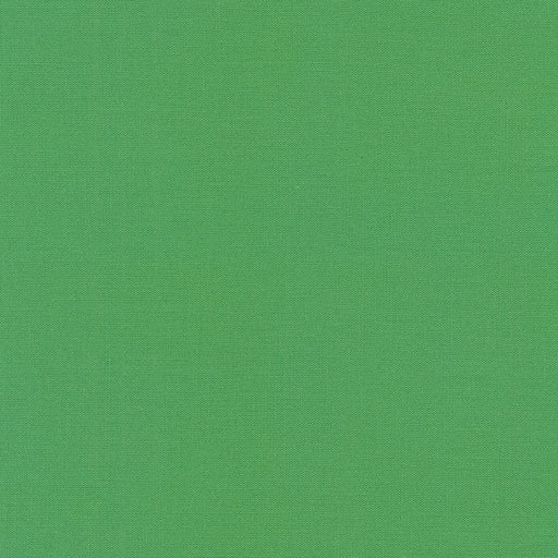 Leaf Kona Cotton solid quilting fabric by Robert Kaufman. 100% cotton fabric in a green color.