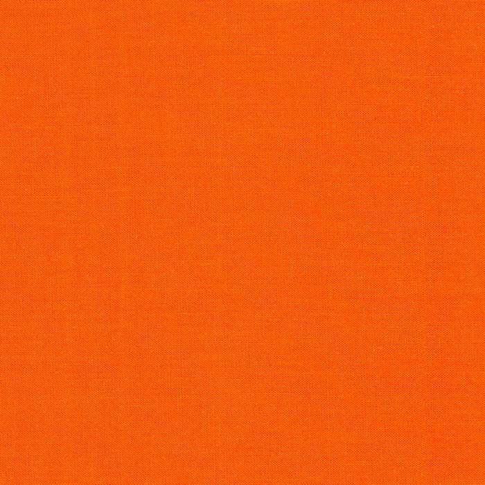 Tangerine Kona Cotton solid quilting fabric by Robert Kaufman. 100% cotton fabric in an orange color.