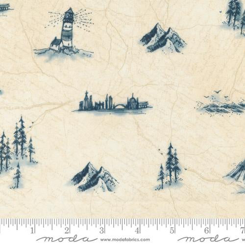 Longshore fabric collection by Janet Clare for Moda Fabrics Bucket List Flag cotton quilting fabric