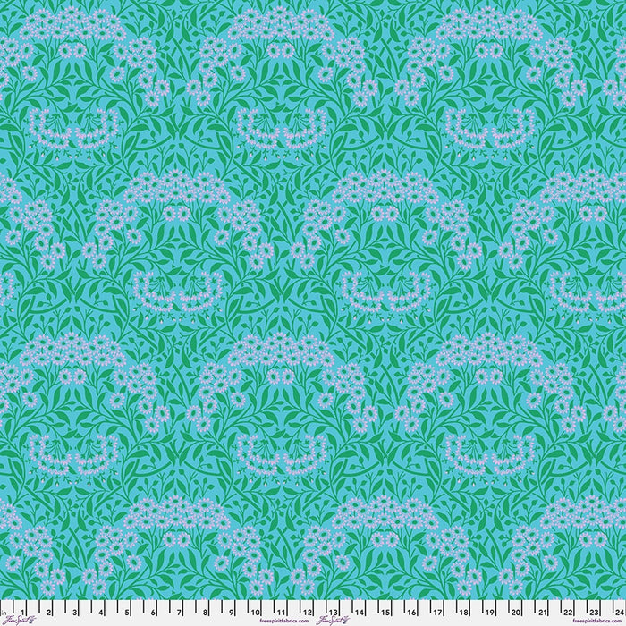 Michaelmas Daisy Aqua fabric || Kaffe x Morris & Co.