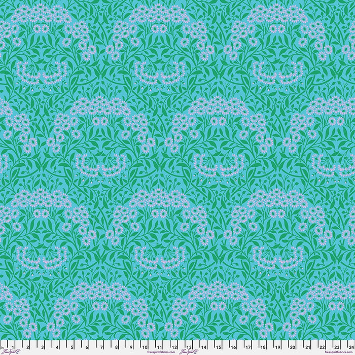 Michaelmas Daisy Aqua || Kaffe x Morris & Co. Cotton Lawn fabric