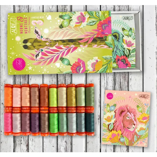 Neons & Neutrals Aurifil 50wt Thread Box Tula Pink #TP50EC20