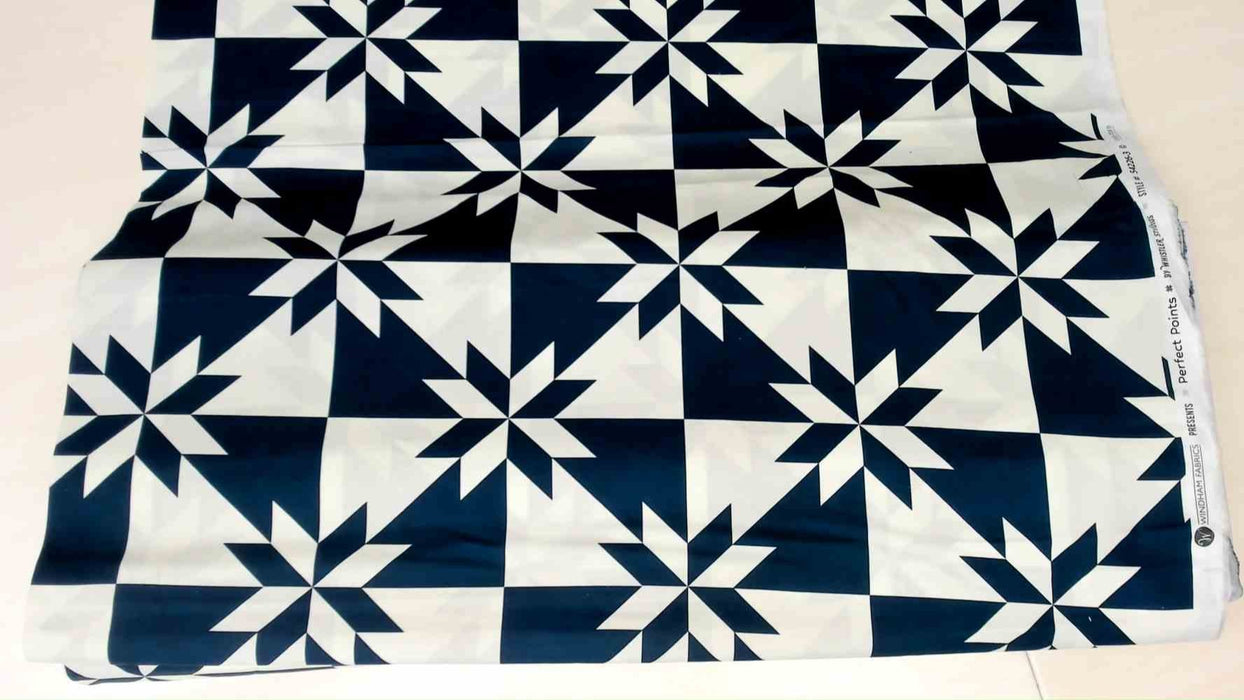 Perfect Points Hunter's Star Indigo fabric