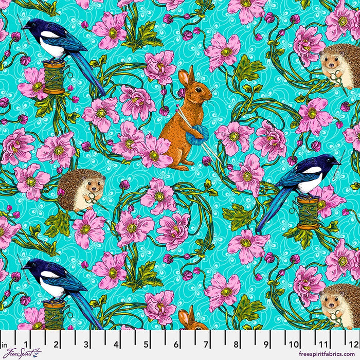 Language of Flowers Blue Forest Tailors Fabric