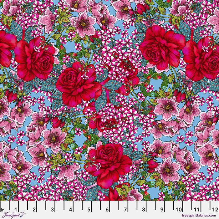 Language of Flowers Blue Under the Pergola Fabric