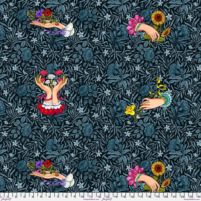 Language of Flowers Noir Say It with Flowers Fabric