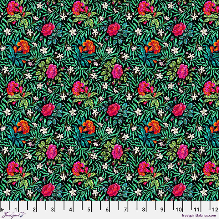 Language of Flowers Noir Small Victorian Fabric