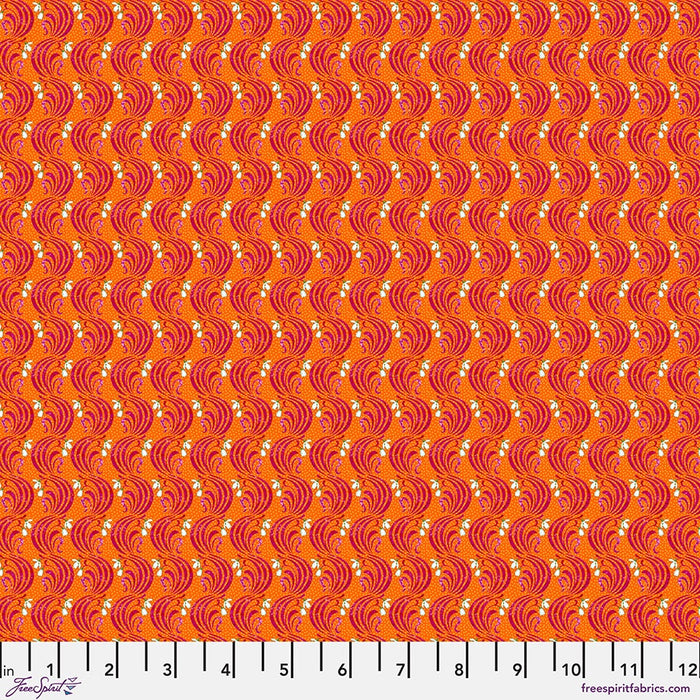 Language of Flowers Orange January Fabric