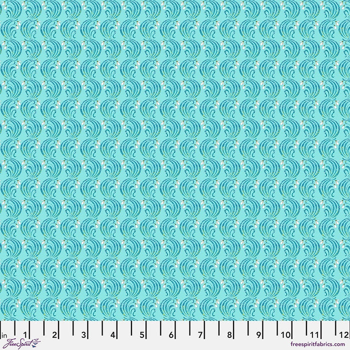 Language of Flowers Turquoise January Fabric