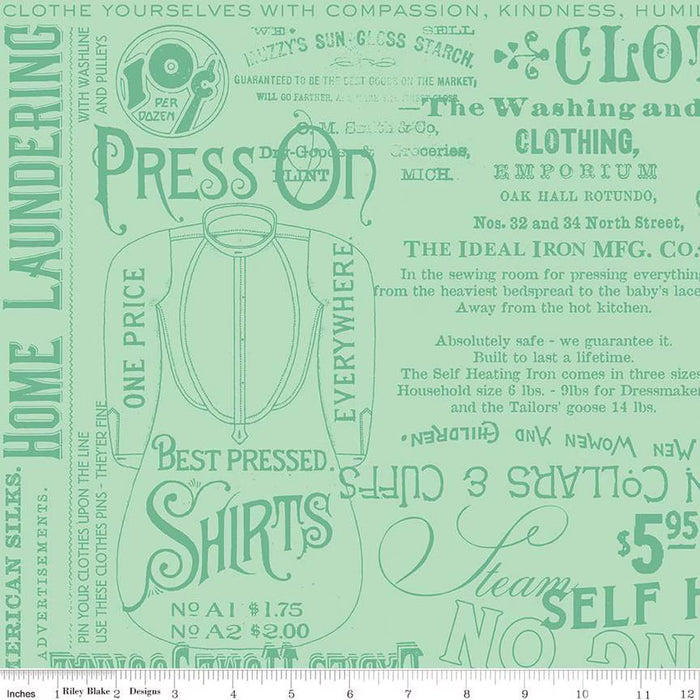 Press On Pressing Matters Mint Fabric