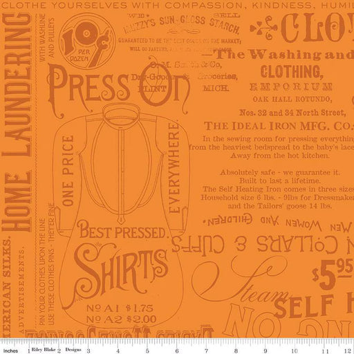 Press On Pressing Matters Orange Fabric