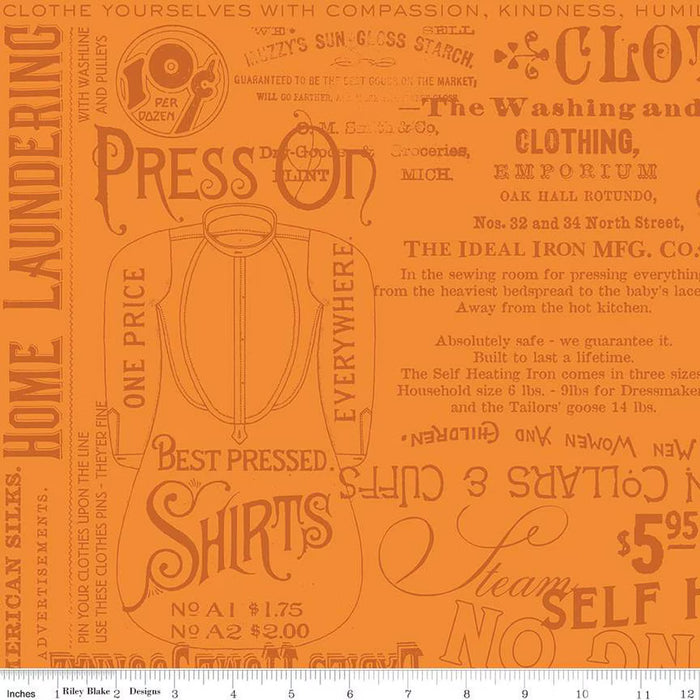 Press On Pressing Matters Orange Fabric