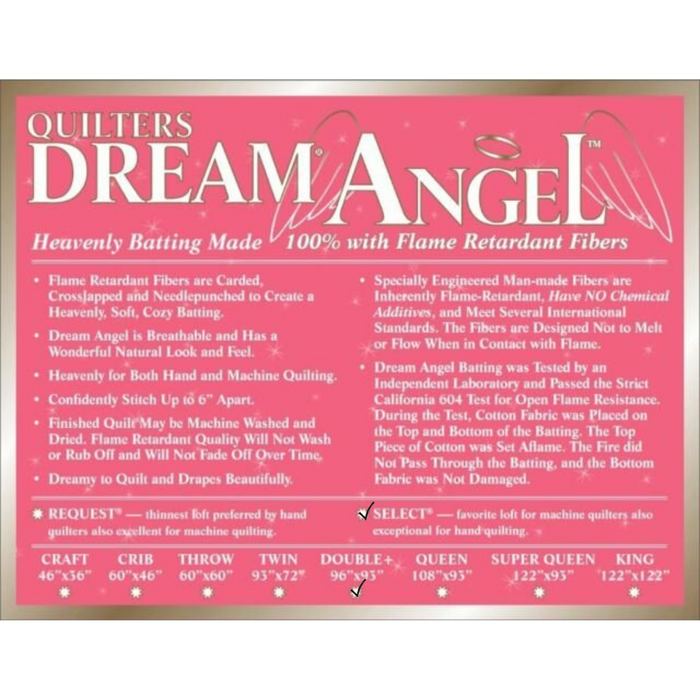 Quilters Dream batting Angel Select Double 96" x 93"