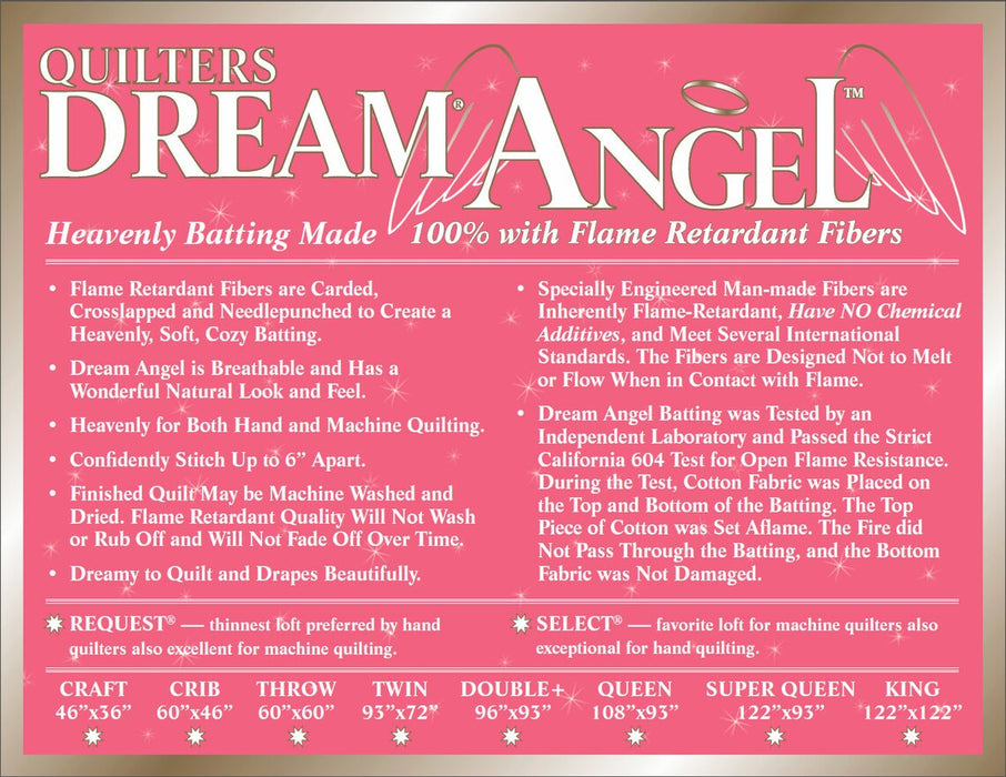 Quilters Dream batting Dream Angel Select Crib 60" x 46"