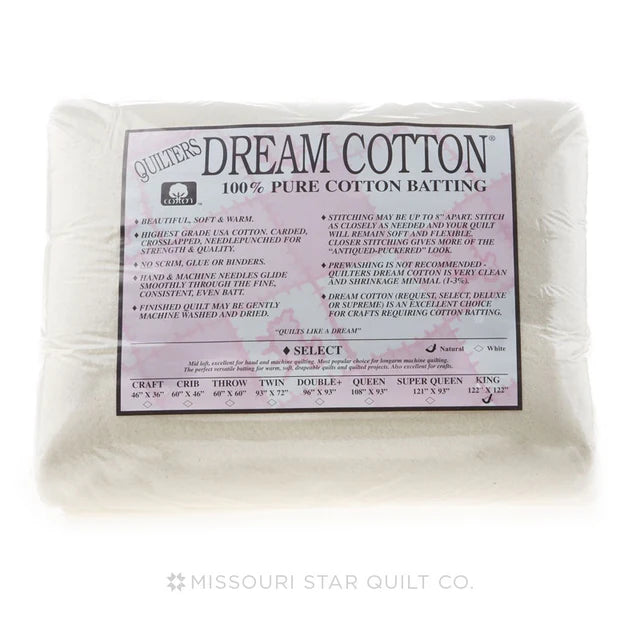 Quilters Dream cotton batting Select Natural King 122" x 120"