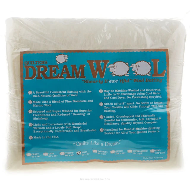 Quilters Dream batting Wool Twin 93"x 72"