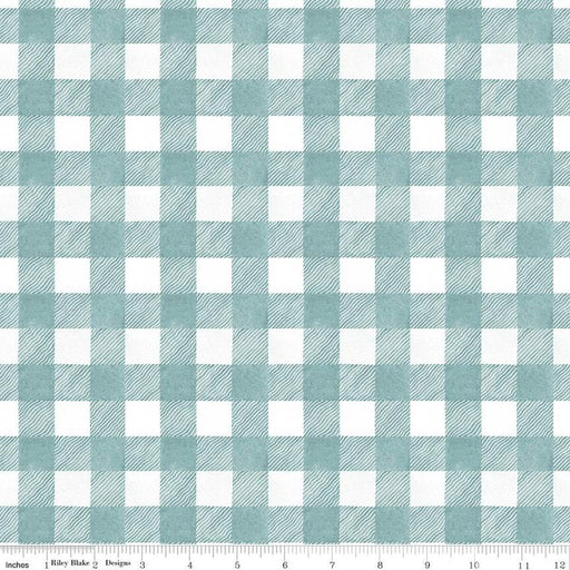 Riley Blake White as Snow Buffalo Plaid Blue