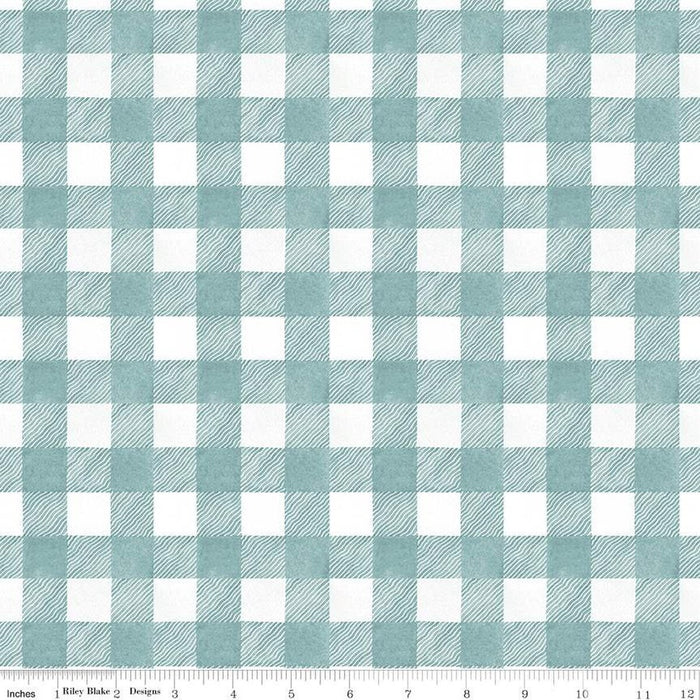 Riley Blake White as Snow Buffalo Plaid Blue