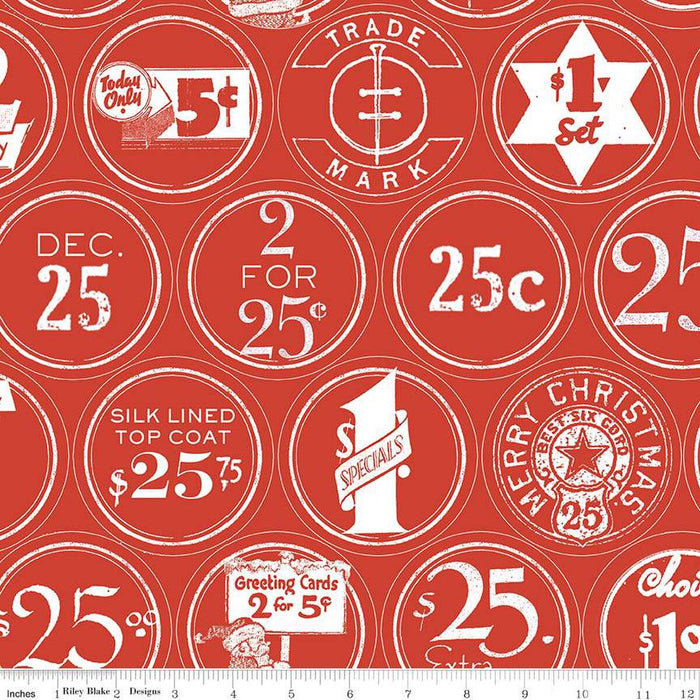 Riley Blake White as Snow Christmas Labels Red