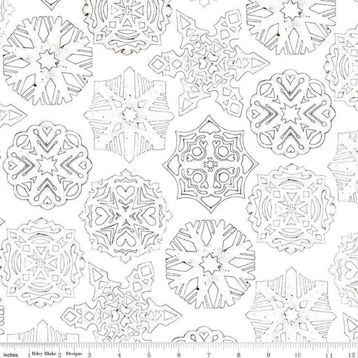 Riley Blake White as Snow Snowflakes White fabric