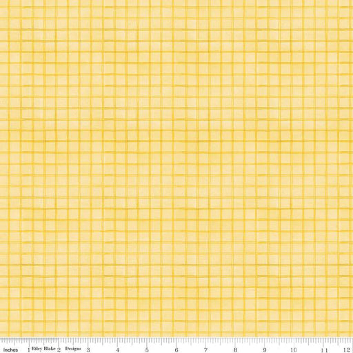 Riley Blake White as Snow Windowpane Plaid Yellow fabric