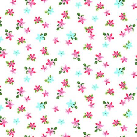 Splendid Path - Ditsy Floral White fabric
