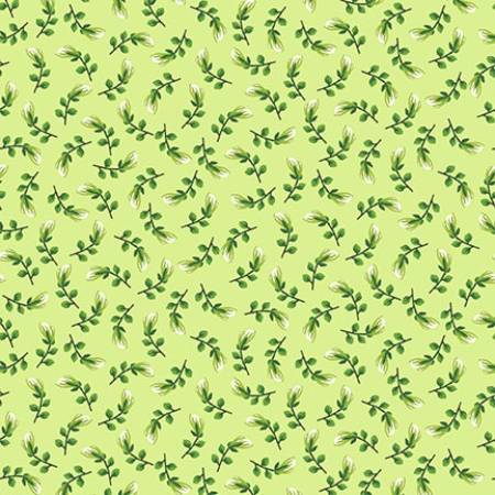 Splendid Path - Ditsy Leaf Lime fabric
