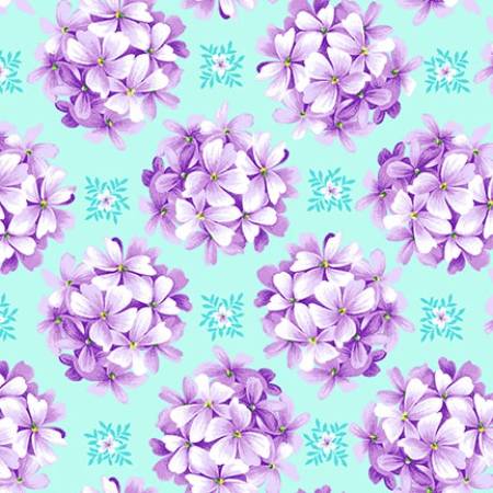 Splendid Path - Hydrangea Aqua fabric
