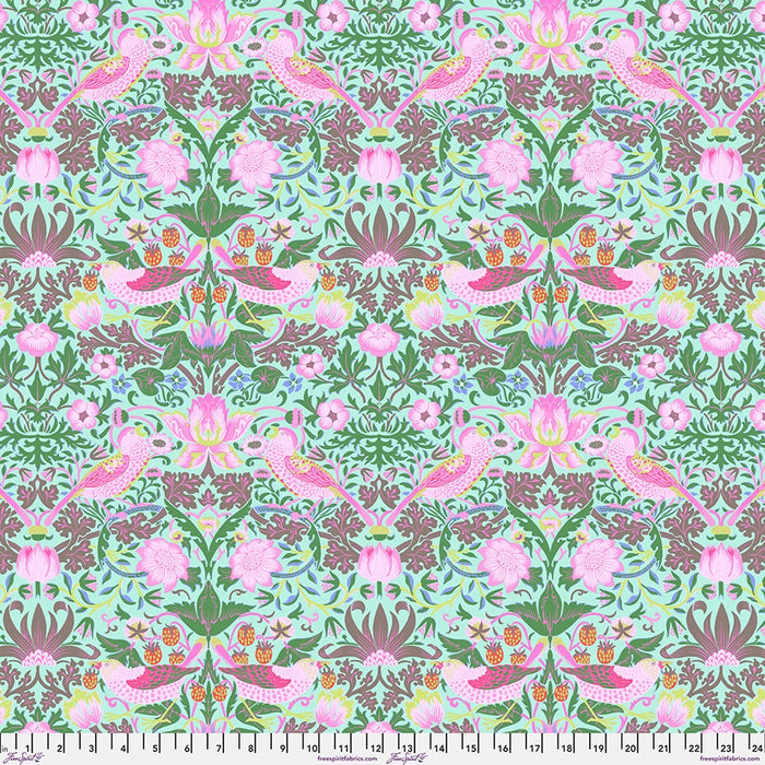 Strawberry Thief Aqua fabric || Kaffe x Morris & Co.