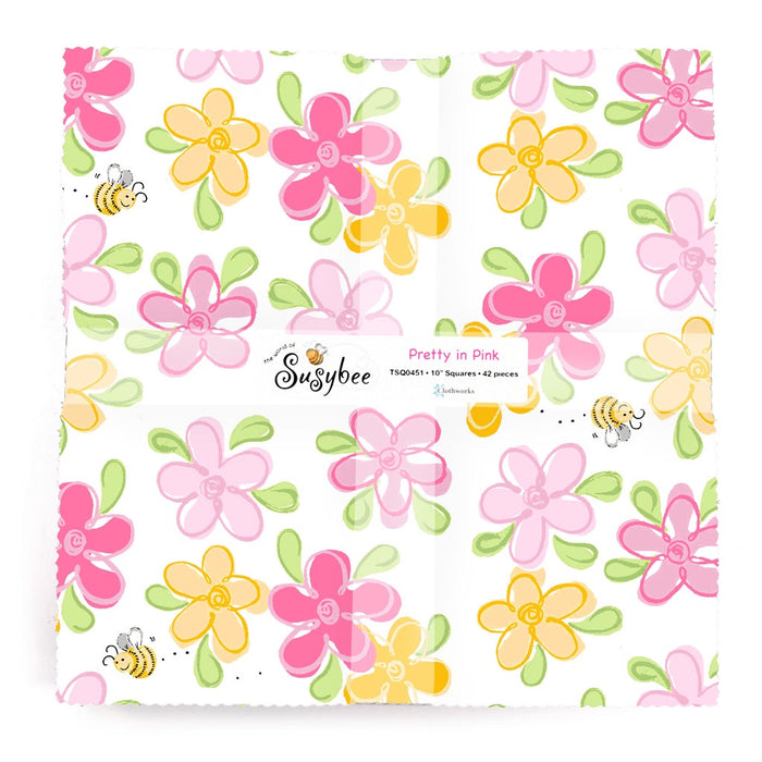 Susybee Pretty In Pink 10" Squares fabric - TSQ0451