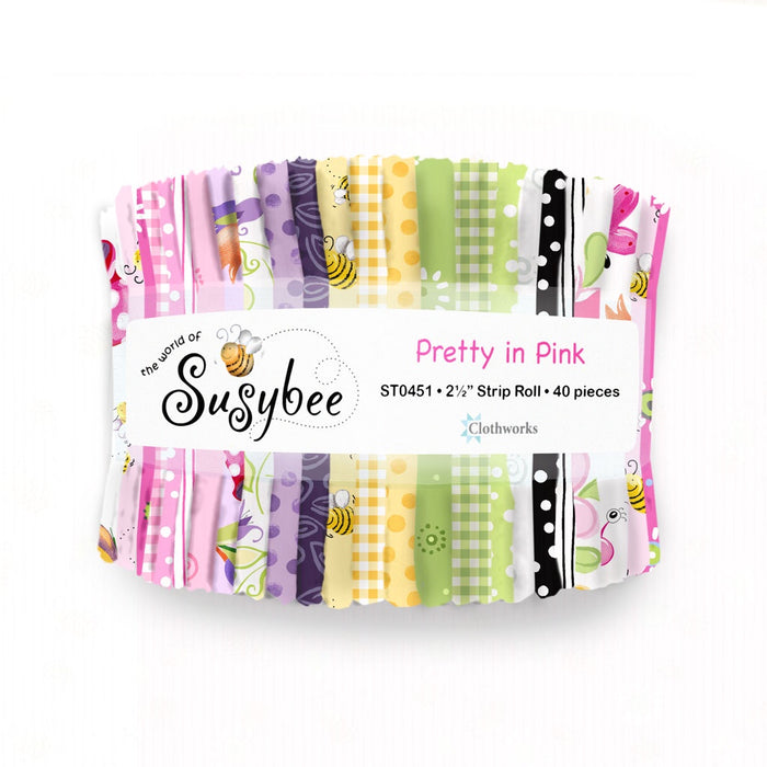 Susybee Pretty In Pink Strip Roll fabric - ST0451