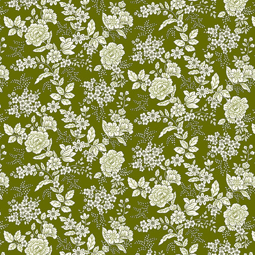  Dark Green Floral yardage 826-66 Dk Green Tranquility fabric collection by Kim Diehl for Henry Glass &amp; Co.

SKU: TRANQUILITY 