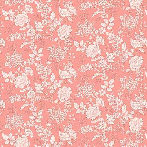 Pink Floral yardage 826-22 Pink Tranquility fabric collection by Kim Diehl for Henry Glass &amp; Co.