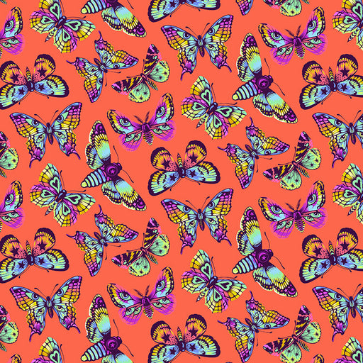 Daydreamer Papaya Butterfly Kisses fabric by Tula Pink