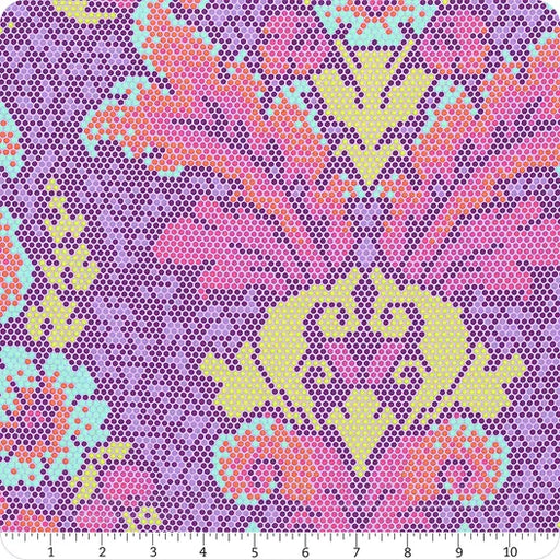 Parisville Deja Vu Violet Damask Dot fabric by Tula Pink