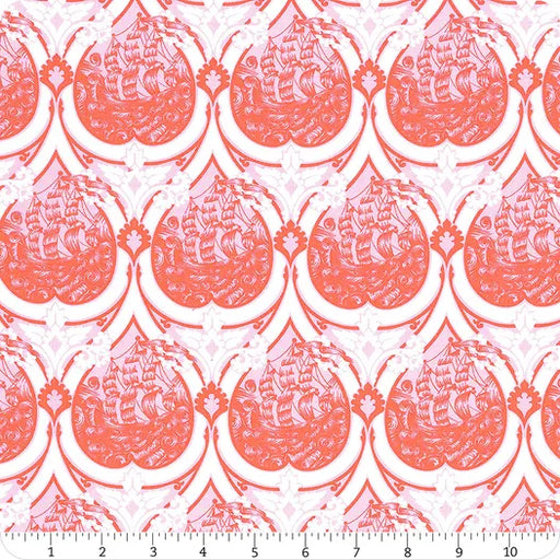 Parisville Deja Vu Melon Sea of Tears fabric by Tula Pink