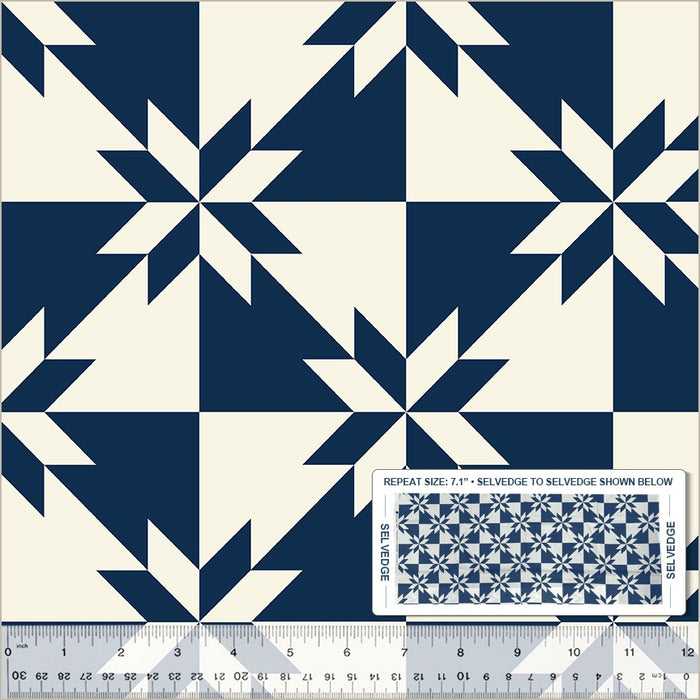 Perfect Points Hunter's Star Indigo fabric