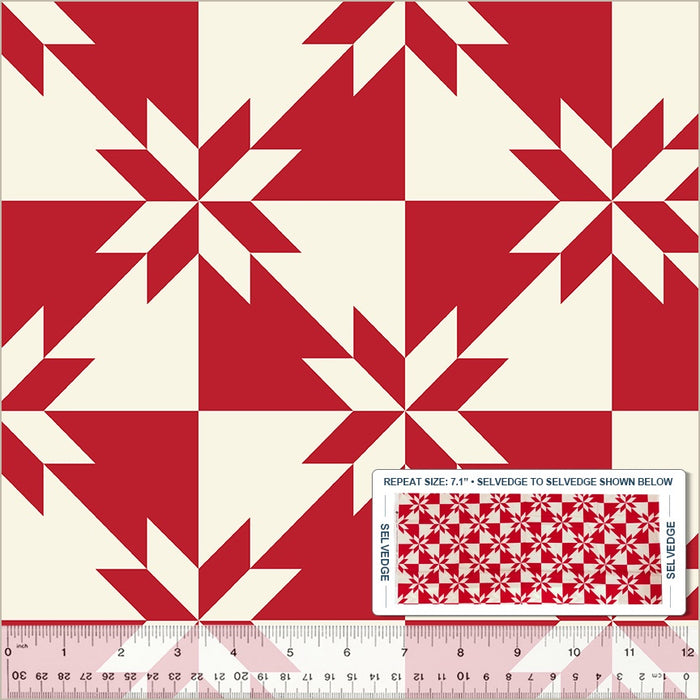 Perfect Points Hunter's Star Red fabric