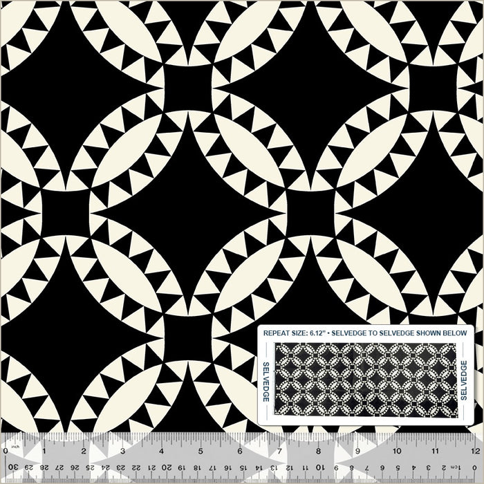 Perfect Points Pickle Dish Black & White fabric